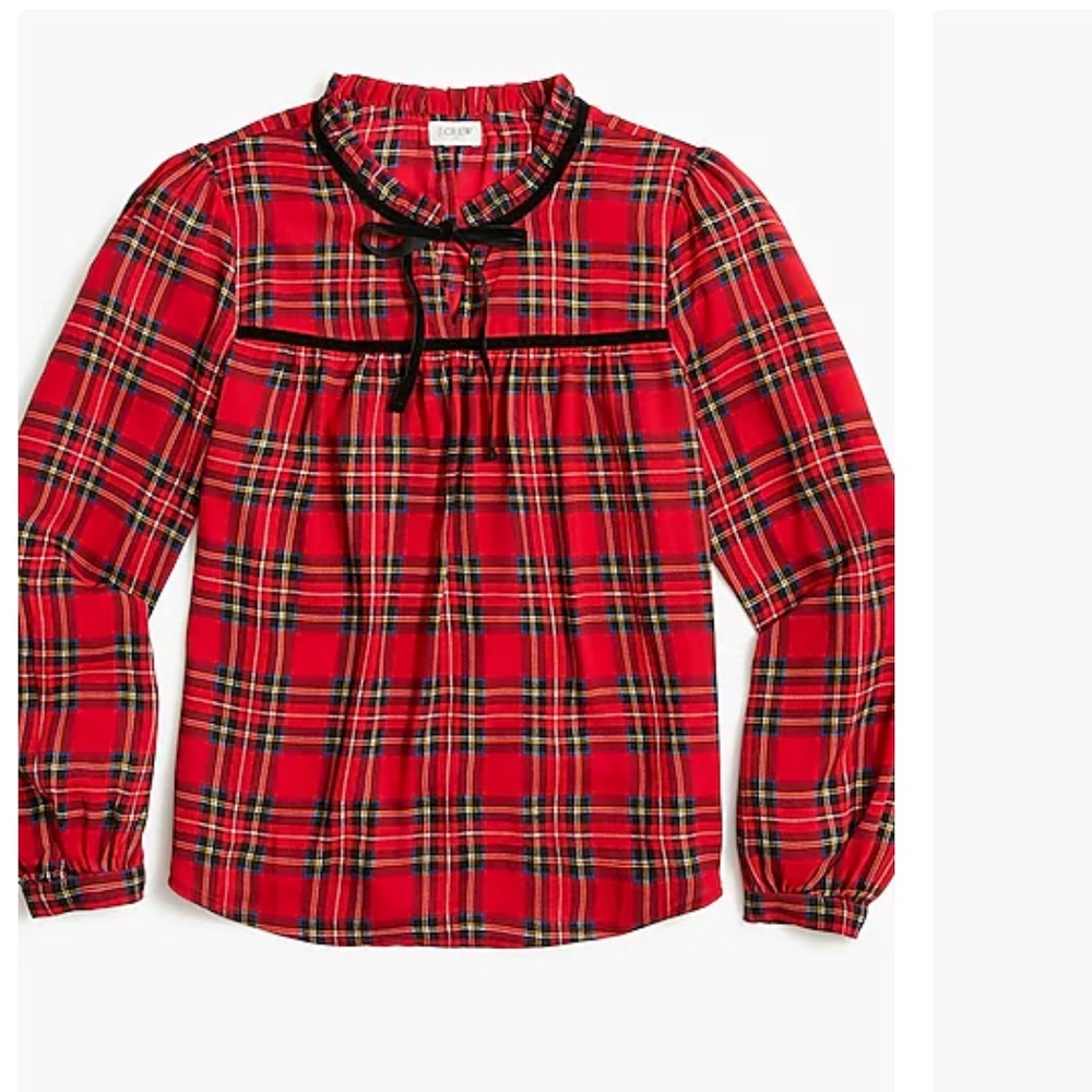 J. Crew Velvet Neck Tie Top